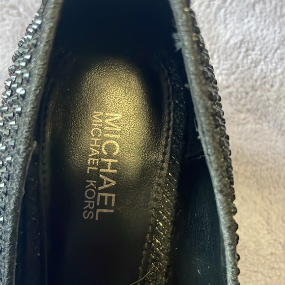 Michael Kors black block heel studded sparkly heels - Picture 6 of 7